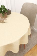 Tischdecke rund in beige