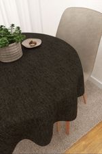 Tischdecke rund in braun