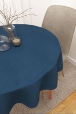 Tischdecke rund in blau