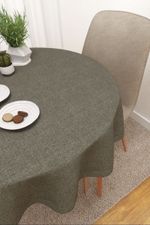 Tischdecke rund in grau