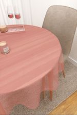 Tischdecke rund in Rosa