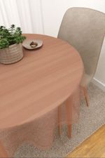 Tischdecke rund in Braun