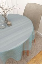 Tischdecke rund in Blau