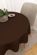 Tischdecke rund in Braun