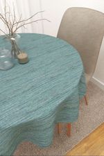 Tischdecke rund in blau