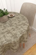 Tischdecke rund in braun