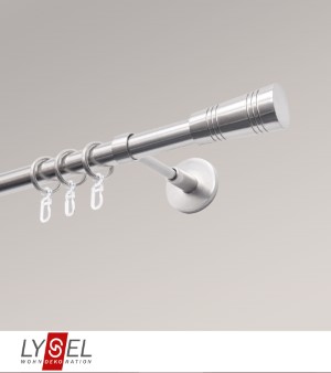 Lysel - SET Opal 160cm Trger geschlossen mit Endstcke Cone in Edelstahl-Optik