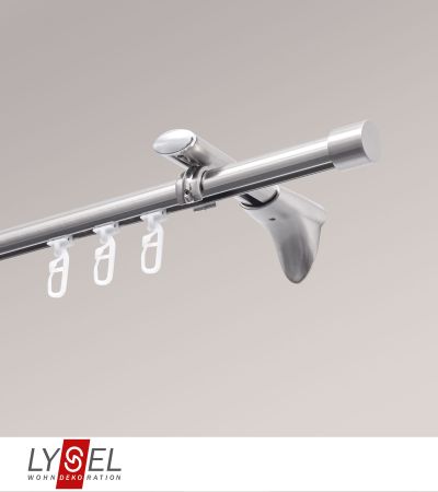 Lysel - SET Topaz Innenlauf 160cm Universalträger mit Endstücke Kappe in Edelstahl-Optik