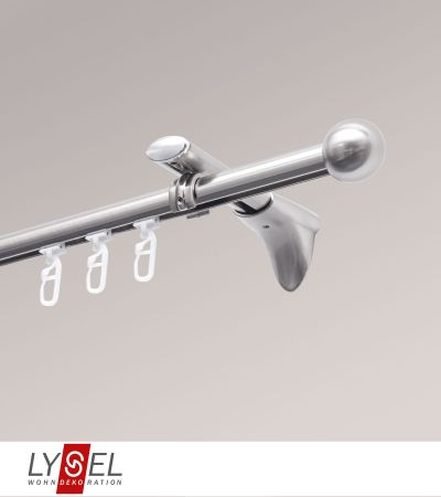 Lysel - SET Topaz Innenlauf 160cm Universalträger mit Endstücke Kugel in Edelstahl-Optik