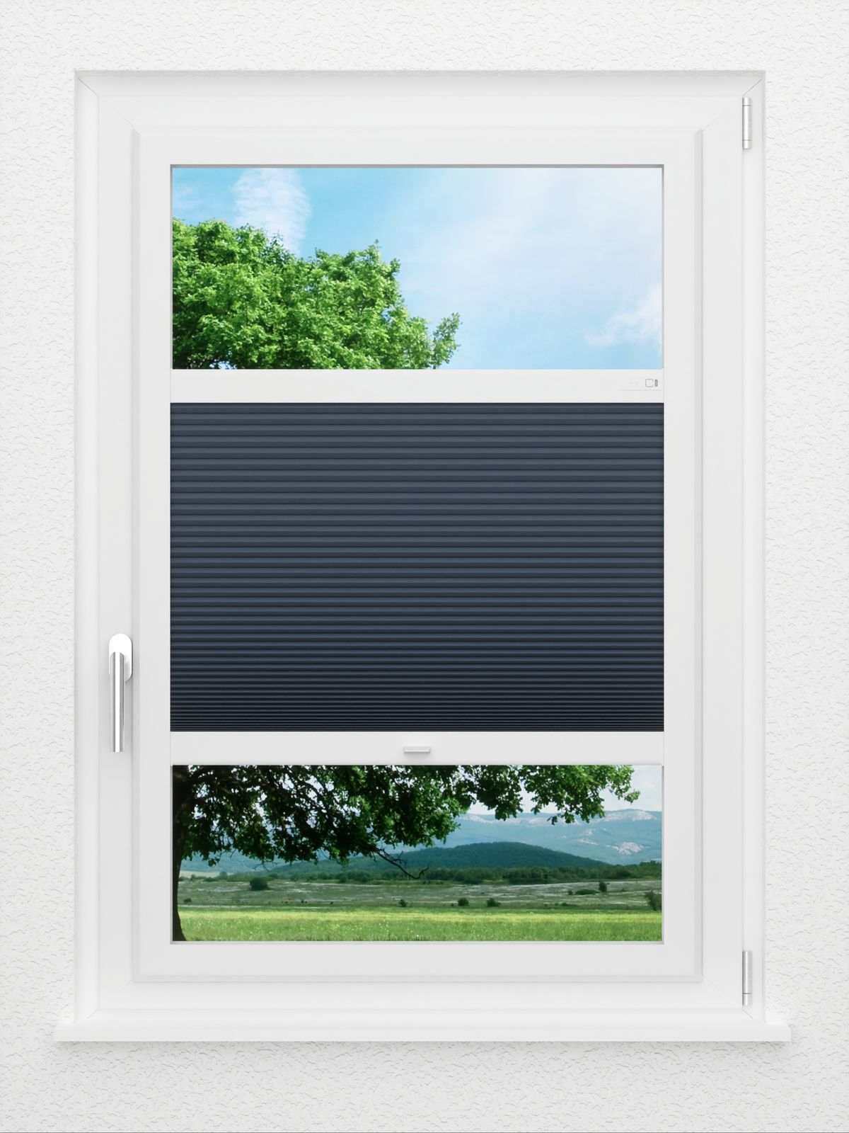 Stoff Plissee Ma&szlig;anfertigung LYSEL HOME Wabe 024A Evria BO Smart Frame