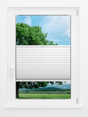 LYSEL HOME Plissee 209A Krepp Pearl Fensteransicht