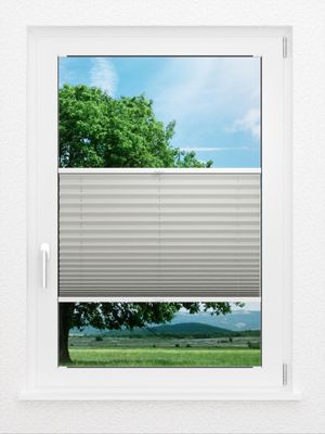 LYSEL HOME Plissee 212A Krepp Pearl Fensteransicht