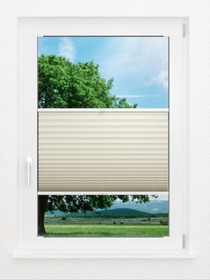 LYSEL HOME Plissee 140A Krepp Pearl Fensteransicht